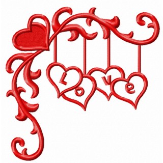 Love decoration embroidery design - Embroidery Design