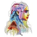 Daenerys Targaryen embroidery design showcasing intricate details, perfect for stitching on jackets or bags.