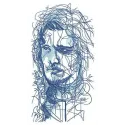 Jon Snow sketch embroidery design from Game of Thrones, showcasing intricate stitching patterns for creative projects.