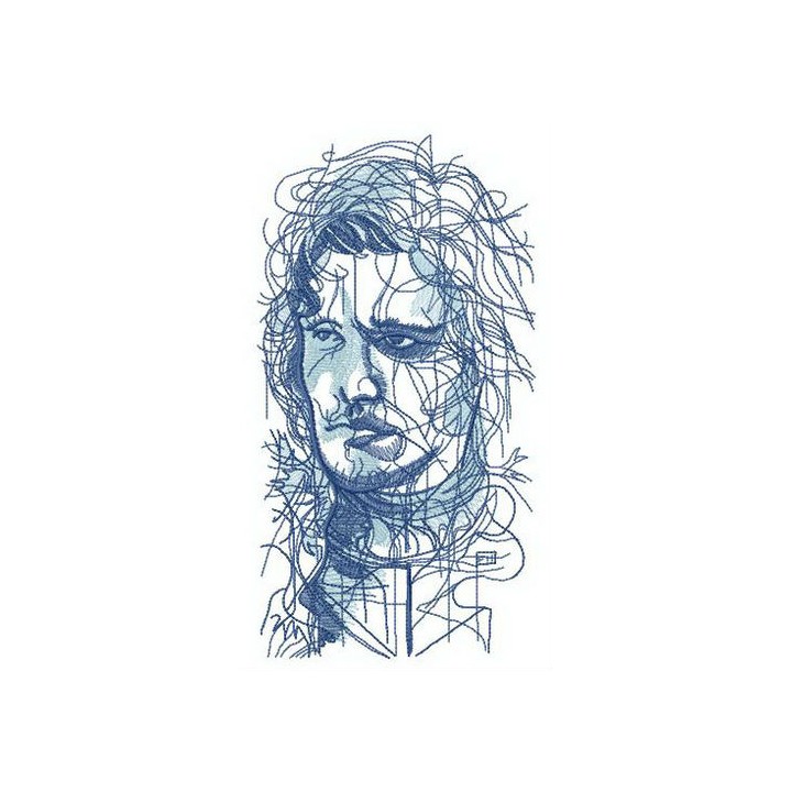 Jon Snow sketch embroidery design - Embroidery Design
