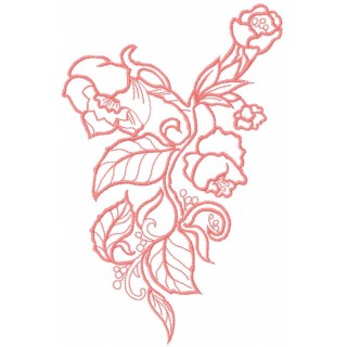 Pink flower 36 embroidery design - Embroidery Design