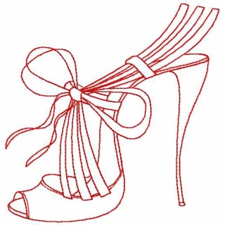 Fashion shoes red embroidery design - Embroidery Design