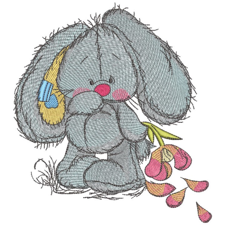 Bunny Excuse me embroidery design - Embroidery Design