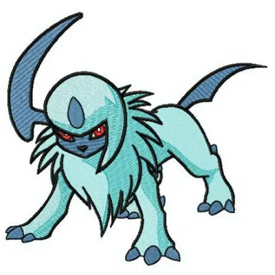 Preview of Pokemon Absol embroidery design, showcasing detailed stitching patterns for your crafting projects.