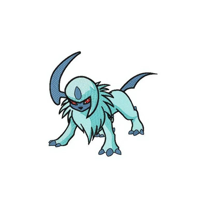 Preview of Pokemon Absol embroidery design, showcasing detailed stitching patterns for your crafting projects.