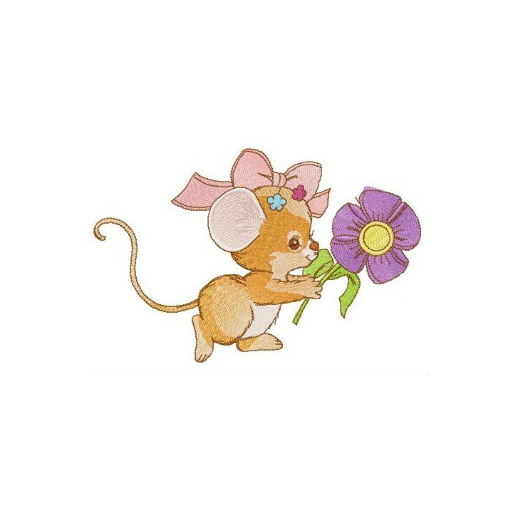 Mouse rushing to party embroidery design - Embroidery Design
