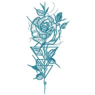 Prickly rose sketch embroidery design - Embroidery Design