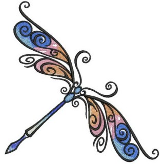 Delicate dragonfly embroidery design - Embroidery Design