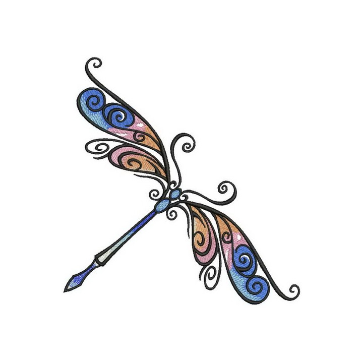 Delicate dragonfly embroidery design - Embroidery Design