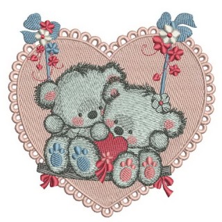 Bears on a teeter embroidery design - Embroidery Design