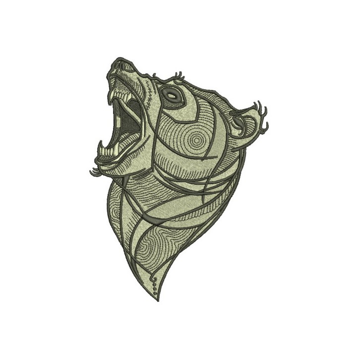 Bear roars embroidery design - Embroidery Design