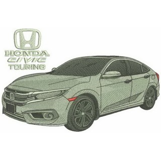 Honda Civic Touring car embroidery design - Embroidery Design