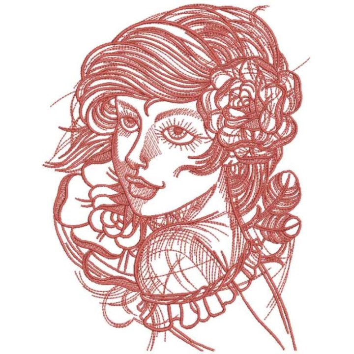 Wind in your hair embroidery design - Embroidery Design