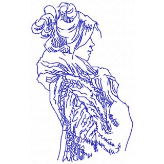 Winter cold woman embroidery design - Embroidery Design