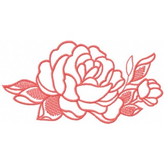 Rose pink 9 embroidery design - Embroidery Design