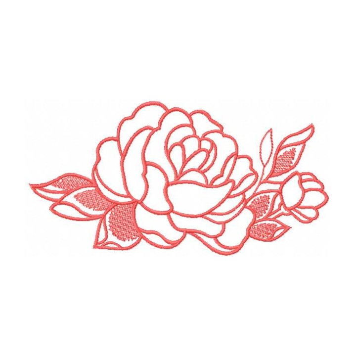 Rose pink 9 embroidery design - Embroidery Design