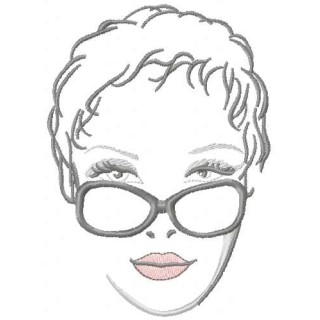 Woman face embroidery design - Embroidery Design