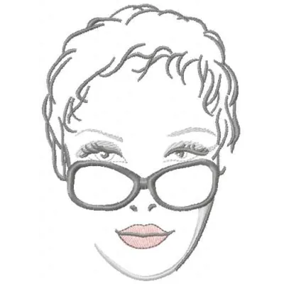 Preview of a woman face embroidery design, showcasing a detailed and artistic stitched motif for creative projects.