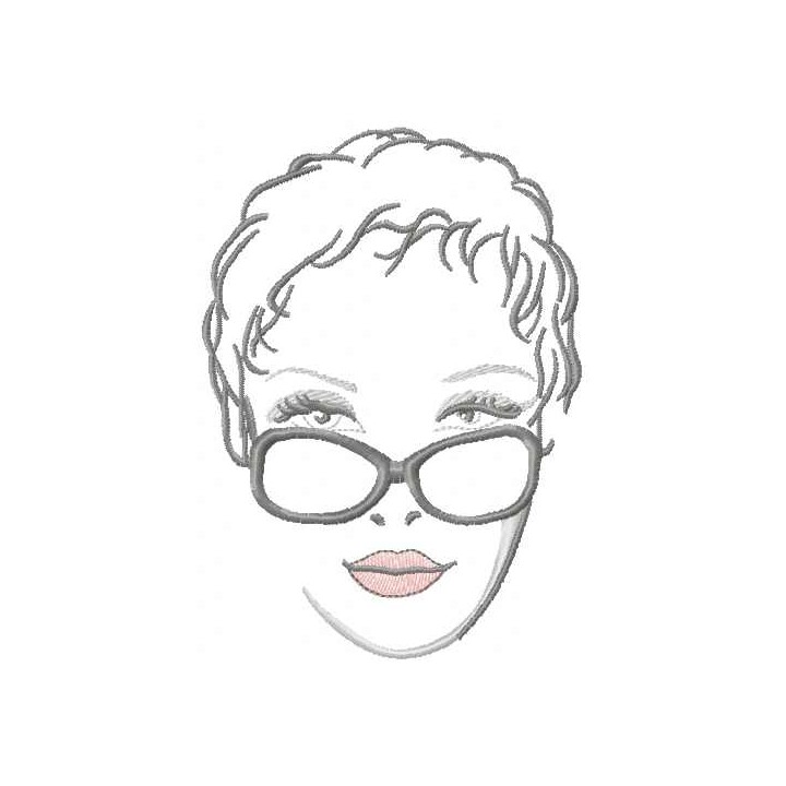 Woman face embroidery design - Embroidery Design