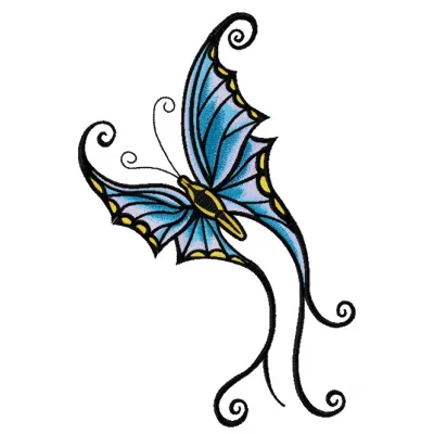Butterfly flutters embroidery design featuring delicate butterflies, perfect for stitching on t-shirts and tote bags.