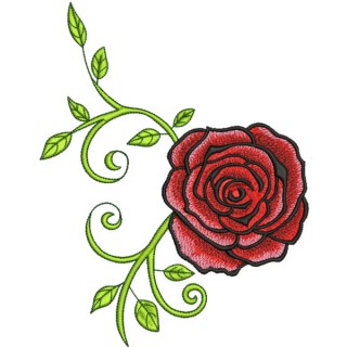 Red grand rose embroidery design - Embroidery Design