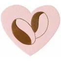Love coffee embroidery design showcasing a cozy kitchen motif, perfect for stitching on towels or aprons.