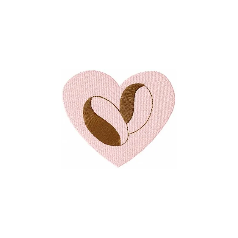 Love coffee embroidery design showcasing a cozy kitchen motif, perfect for stitching on towels or aprons.