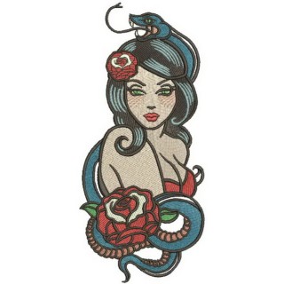 Serpent mistress embroidery design - Embroidery Design