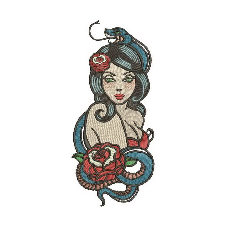 Serpent mistress embroidery design - Embroidery Design