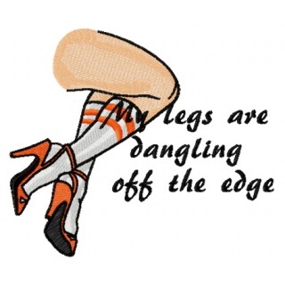My legs are dangling off the edge embroidery design - Embroidery Design