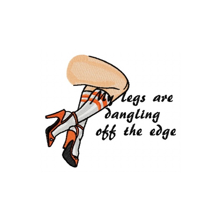 My legs are dangling off the edge embroidery design - Embroidery Design