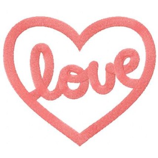 Pink love heart embroidery design - Embroidery Design