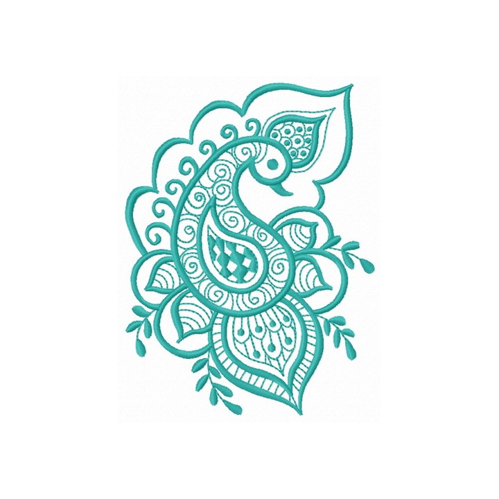 Swirl firebird embroidery design - Embroidery Design