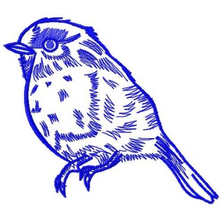 Bullfinch one color embroidery design - Embroidery Design