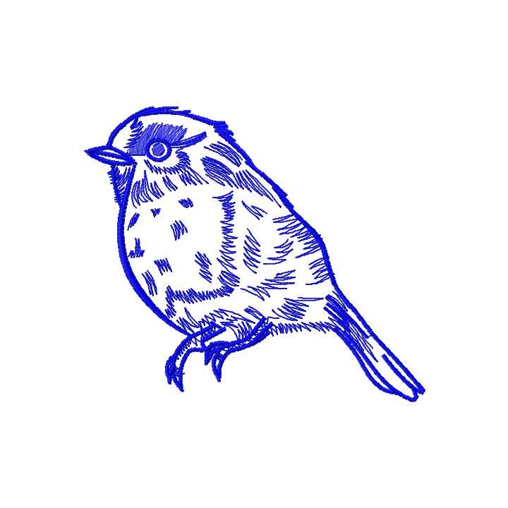 Bullfinch one color embroidery design - Embroidery Design