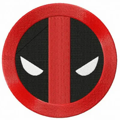 Preview of a Deadpool road sign embroidery design featuring vibrant colors and bold outlines for creative stitching.