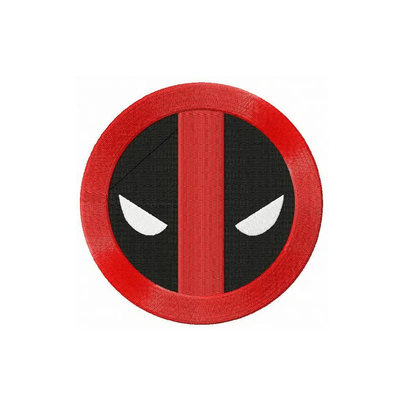 Preview of a Deadpool road sign embroidery design featuring vibrant colors and bold outlines for creative stitching.
