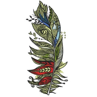 Exotic feather embroidery design - Embroidery Design