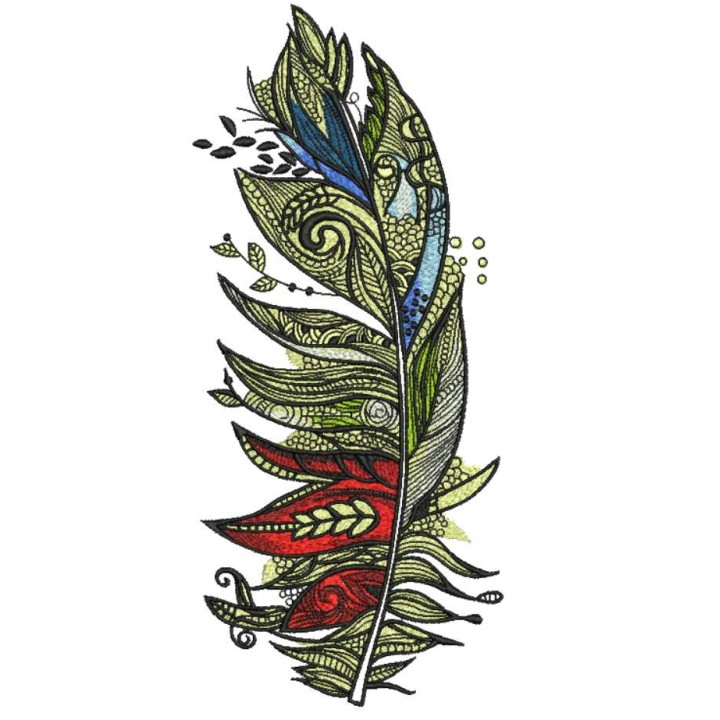 Exotic feather embroidery design - Embroidery Design