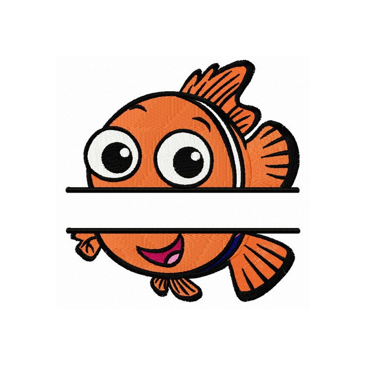 Nemo monogram embroidery design - Embroidery Design