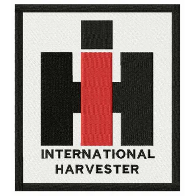 Preview of the International Harvester logo embroidery design, ideal for stitching on apparel and accessories.