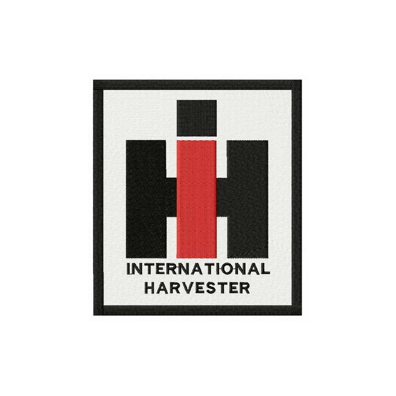 Preview of the International Harvester logo embroidery design, ideal for stitching on apparel and accessories.