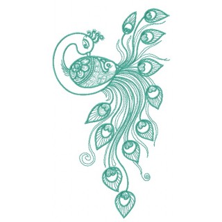 Graceful peacock embroidery design - Embroidery Design