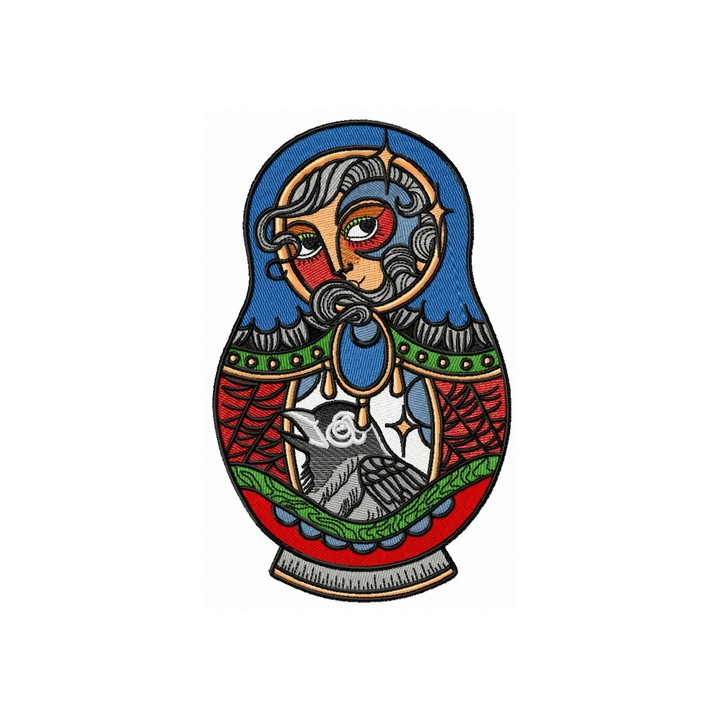 Fairy matryoshka embroidery design - Embroidery Design