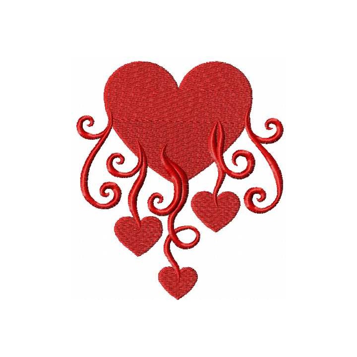 Heart with hearts embroidery design - Embroidery Design