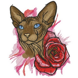 Sphynx cat 3 embroidery design - Embroidery Design