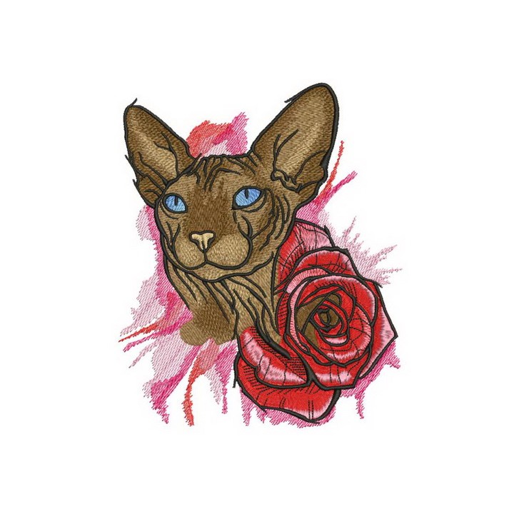 Sphynx cat 3 embroidery design - Embroidery Design