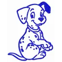Brave Patch embroidery design featuring a playful 101 Dalmatians theme, perfect for adding character to your projects.