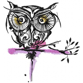 Strange owl 12 embroidery design - Embroidery Design