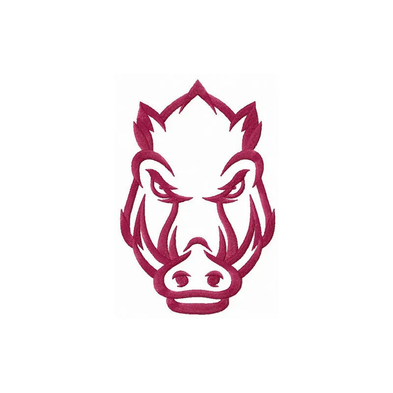 Embroidery design preview of the Arkansas Razorbacks secondary simple logo for stitching on apparel or accessories.